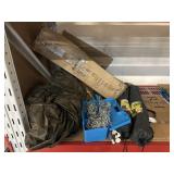 Clamp umbrellas, Chains, folding chairs and tarp