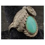 Sterling Silver Ring W/turquoise, Tw 6.4g, Sz 7