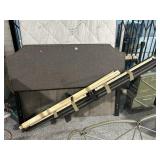 Grey bed queen size w/rails, slats, headboard and