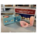 Bubble light set, vintage GE movie light in box