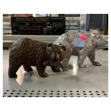 2 Bear figures. Larger is 7x4in