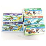 5 NOS 1:100 scale plastic model assembly kits.