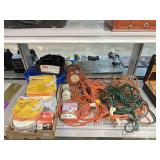 Orange, green extension cords, rubber foam & more