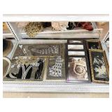 3 art deco Mirrors. 4 shell prints framed to 11x9