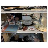 Vintage decor, books, records, plates, platters