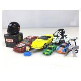 Assorted die cast model cars and more.