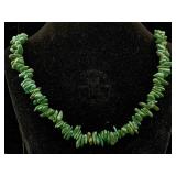 Sterling Clasp Necklace W/anhui Turquoise, Sz 24in