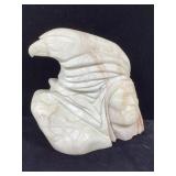 Solid Alabaster Carved Native American Sculpture.