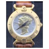 Brittania Quartz Watch W/1944 Silver Mercury Dime,