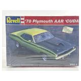 Sealed Revell 1970 Plymouth AAR Cuda model kit,