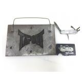 Metal Tap Out hanging sign, pocket knife & money