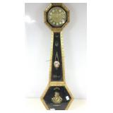 Vtg Decorative hanging wall clock & display case,
