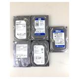 5 PC hard drives, asstd brands