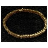 14k Gold Bracelet W/114 Brilliant Cut Diamonds