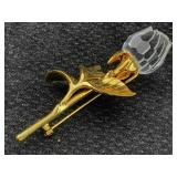 Vtg Swarovski Rose Pin
