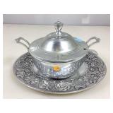 Wilton Armetale Platter & Soup Tureen w/ Ladle