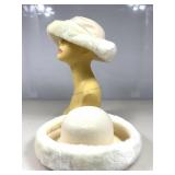 2 Mysha Wool Felt Faux Fur Trimmed Womenï¿½s Hats.