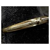 14k Gold Ring W/diamond, Tw 2.2g, Sz 7.5