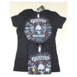 2 Tap Out t-shirts, womenï¿½s, black, sz med & lg