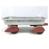 Vtg Wyandotte pressed steel toy wagon w/skirted