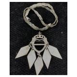 Sterling Necklace & Pin, Tw 24.6g, Sz 18 In Long