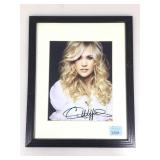 Signed Carrie Underwood framed color photo 8x10