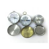 3 Vtg pocket compass