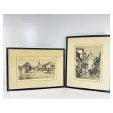 2 Paul Geissler Signed Original Etchings.