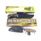 2 Hunting knives w/leather sheath 11 & 12 in,