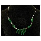 Malachite Necklace, Sz 19in Long