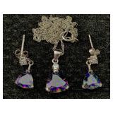 Silver Necklace Mystic Topaz