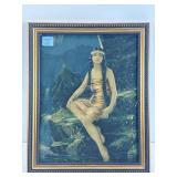 Vtg Indian Maiden Print. 13x16. Some Damage
