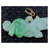 14k Gold Jade Pendant