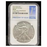 2016 Silver Eagle, Ngc Ms69 Eagle 30th Anniversary