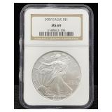 2007 Silver Eagle, Ngc Ms69