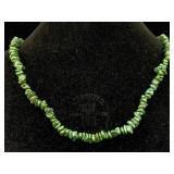 Sterling Clasp Necklace W/anhui Turquoise, Sz 18in