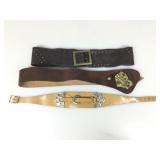 3 Belts, suede & leather