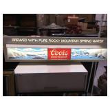 Vtg 1976 Coors Lighted Bar Sign. Working 51x12x6
