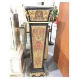 4ft H Large Boulle Style Marble Top Pedestal.