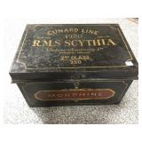 1920ï¿½s RMS Scythia Medical Morphine Tin
