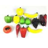 Glass fruit & vegetables, asstd