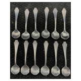 12 Vtg Sterling Miniature Spoon Set, Tw 20.3g