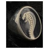Sterling Silver Cobra Signet Ring, Tw 11.5g
