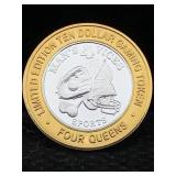 Le $10 4 Queens Silver Strike Token Las Vegas, Nv