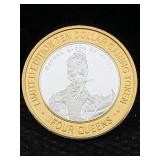 Le $10 4 Queens Silver Strike Token Las Vegas, Nv
