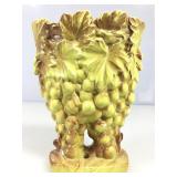 Signed McCoy pottery, yellow vase w/fruit
