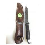 Vtg West-Out K-3 Fixed Blade Knife W/ Belt Sheath