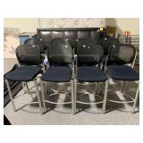 8 matching Black and Grey Bar chairs