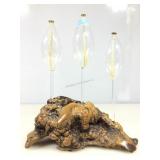Burl Wood Base Oil Lamp