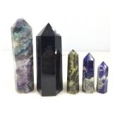 Assorted stone obelisk, tallest 6 in